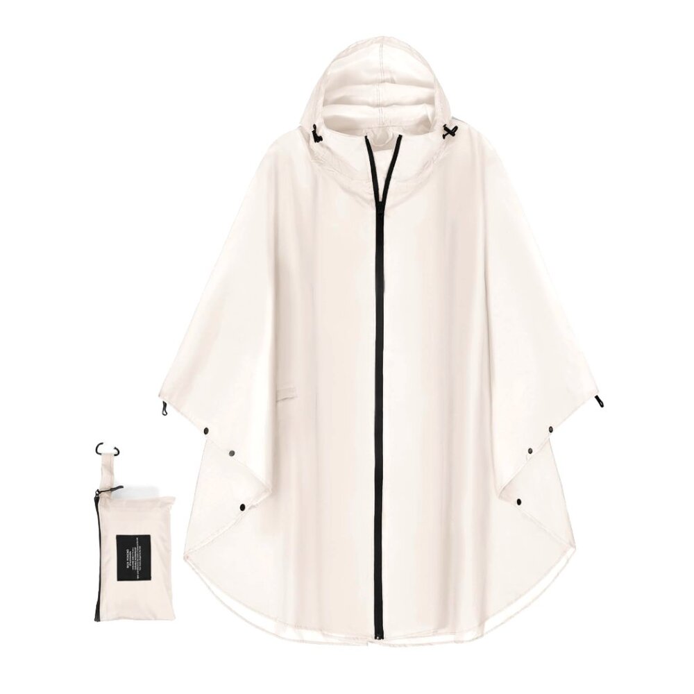 Unisex Waterproof Rain Poncho Hooded Jacket Lightweight Portable Outdoor